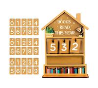 Compteur de Livres Lus Traqueur De Lecture Manuel En Bois Rustique | Accessoire Décoratif Bibliothèque pour Amateur de Livres pour Bureau Table Salon Salle
