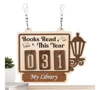 Compteur de Livres - Pendentif en Bois pour Objectifs de Lecture - Outil de de Lecture - pour Professeurs Écrivains Bibliothèques Salons