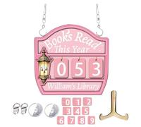 Compteur de livres pour cette année - Accessoire de lecture, panneau de suivi à suspendre - Pour bibliothèque, bibliothèque, bureau, coin, club, lecteur, enseignant, femme, bibliothécaires, cadeaux de