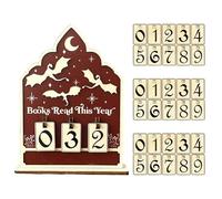 Compteur de livres pour lire cette année, affichage des objectifs de lecture, bois, panneau de comptoir, suivi de progrès de bureau, tableau d'objectifs littéraires, pour enseignants, bibliothécaires