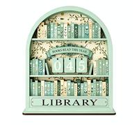 Compteur de livres Read This Year - Compteur de lecture de livres 3D - Mini bibliothèque décorative en bois avec écran à rabat à 3 chiffres - Cadeaux littéraires pour les amateurs de livres