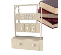 Compteur de livres Read This Year pour affichage des objectifs de lecture avec tiroir, jusqu'à 999, convient pour les lecteurs, les enseignants, les écrivains et les amateurs de bibliothèque