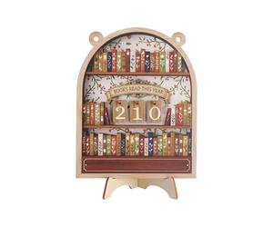 Compteur de livres, suivi lecture, progression vers objectif, 17x13.5cm | Compteur livres lus annuel, pour suivre sa progression en lecture, déco biblio, objectif de lecture, 17x13,5cm bois
