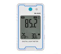Compteur de lumière numérique 0,1-999900Lux avec capteur de température et d'humidité pour lampes de culture LED, photographie de jardin, utilisation intérieure et extérieure, 7 x 4 x 1 cm (SK-8102)