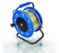 Compteur de niveau d'eau - Mesure de profondeur des eaux souterraines - 30 à 300 m de profondeur - Indicateur de niveau d'eau souterraine de haute précision avec sonde fixe et ruban en acier - Pour