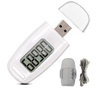 Compteur de pas simple, podomètre 3D pour la marche, batterie rechargeable, traceur d'exercices précis, podomètre numérique, blanc