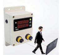 Compteur de personnes, compteur de visiteurs avec 2 capteurs et réflecteur, compteur de trafic client, avec reconnaissance de sens d'entrée/sortie, plage de comptage: -19999 à 99999(0-3m)