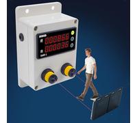 Compteur de personnes, compteur de visiteurs bidirectionnel avec deux capteurs, distance de détection de 2,8 m, identification Ntry/Exit, 0-99999 compte, affichage à double rangée, mémoire de mise