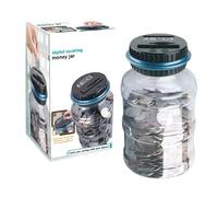 Compteur de pièces de monnaie électronique numérique, grand pot d'épargne transparent, comptage automatique des factures | Conteneur de monnaie à écran LCD pour adultes, organiseur de bureau à