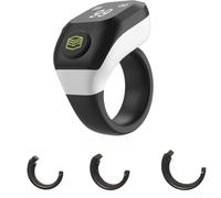 Compteur de prière numérique pour Zikr pour sessions avec écran transparent de 0,42", réglable de 18 mm à 22 mm, temps de veille de trente jours, Tasbih électronique intelligent en blanc
