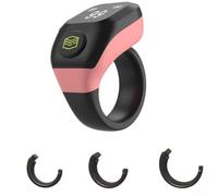 Compteur de prière numérique pour Zikr pour sessions avec écran transparent de 0,42", réglable de 18 mm à 22 mm, temps de veille de trente jours, Tasbih électronique intelligent en blanc (rose)