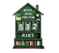 Compteur de progrès de lecture annuel en bois pour bibliothèque, maison ou bureau, statistiques mensuelles, décorations de comptoir de livres