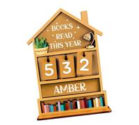 Compteur de progrès de lecture annuel en bois pour bibliothèque, maison ou suivi des statistiques mensuelles