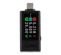 Compteur de puissance bidirectionnel USB-C avec écran TFT de 0,96", 240 W de crête/courant 8 A/résolution 0,002 V, pour les amateurs d'électronique et les ingénieurs (blanc)