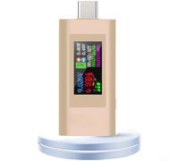 Compteur de puissance bidirectionnel USB-C avec lectures de courant de tension en temps réel mAh mWh et enregistrement automatique sur la perte d'énergie (or)