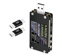 Compteur de puissance USB de type C avancé avec haute précision 4-24 V | Compteur de puissance USB en métal acrylique pour analyse et contrôle de charge rapide avec écran LED de 4,50 cm