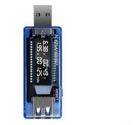 Compteur de puissance USB - Voltmètre numérique USB et ampèremètre pour analyse de charge de 3 à 20 V, testeur de tension USB portable avec résolution 10 mV/10 mA, plage de 0 à 3 A, bleu