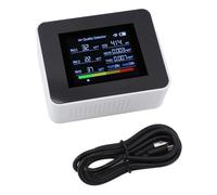 Compteur de qualité de l'air intérieur 8 en 1, détecteur de CO2, capteur NDIR, détection PM2.5 PM10 PM1.0 HCHO TVOC, température et humidité avec Alarme (Blanche)