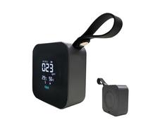 Compteur de qualité de l'air intérieur, hygromètre portable, affichage LED, charge de type C, sangle, analyseur de poussière, aventures en plein air, utilisation polyvalente, 7 x 7 x 2,8 cm, argent