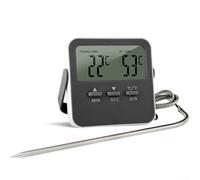 Compteur de température d'intérieur numérique LCD avec alarme de température haute et basse, design portable avec emplacement magnétique et support pour un usage domestique (noir)