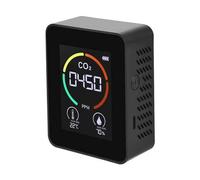 Compteur De Température Et D'humidité Moniteur Qualité L'air Détecteur CO2 Numérique Dioxyde Carbone Pollution 3-en-1 Alarme Puissante(Black)