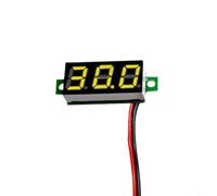 Compteur de tension LED compact CC 2,6-40 V avec sécurité anti-connexion et point décimal automatique pour véhicule pour surveillance de la batterie Bleu (jaune)