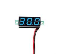 Compteur de tension LED compact CC 2,6-40 V avec sécurité anti-connexion et point décimal automatique pour véhicule pour surveillance de la batterie Bleu (bleu)