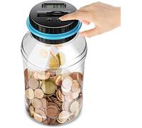 Compteur de Tirelire numérique Comptage Automatique des pièces Tirelire économiseur Conteneur en Pot avec écran LCD et Grande capacité pour Enfants Adultes (1,8 Litre)