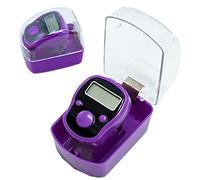 Compteur de tricot violet pour tricot et crochet - Compteur de rangs - Compteur numérique de doigt - Compteur de point pour crochet, compteur de doigts avec 20 marqueurs de maille (couleur aléatoire)