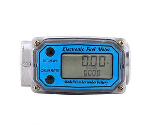 Compteur de turbine Mini Numérique Débitmètre à turbine Compteur de débit de carburant 15-120L 1"NPT(Bleu)