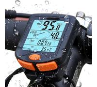 Compteur de vitesse de vélo avec écran rétroéclairé à 4 lignes, compteur kilométrique sans fil ou filaire avec double mémoire de vélo, suivi des données de conduite multifonction pour le cyclisme