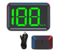 Compteur de vitesse de voiture à affichage tête haute - Compteur de vitesse GPS numérique MPH/KMH avec grand écran LED de 3,2 pouces | HUD Plug-n-Play pour voiture, camion, SUV, moto | Câble USB inclu
