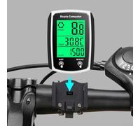 Compteur de vitesse filaire LCD pour vélo avec écran rétroéclairé, résistant à l'eau, compteur de vitesse pour les utilisateurs anglais, facile à installer (blanc)