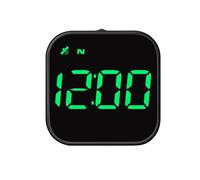 Compteur de vitesse GPS, affichage tête haute HUD avec direction de conduite et affichage de l'heure - Tableau de bord universel, compteur de vitesse numérique avec alarme de (Verte)