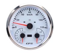 Compteur de vitesse GPS, tachymètre, jauge de carburant, affichage multifonction 3 en 1 avec rétroéclairage rouge, lectures de haute précision pour camping-car, yachts, camions, (Cadran blanc lunette