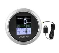 Compteur de vitesse hors-bord 85mm avec GPS voiture bateau ingénieur compteur de vitesse étanche en acier inoxydable jauges de vitesse numériques 9-30VDC(Cadran noir)