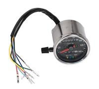 Compteur de vitesse mécanique pour moto de 65 mm avec cadran noir et rétroéclairage LED - Fonctions d'indicateur précises pour la surveillance des feux de route, du point mort, de