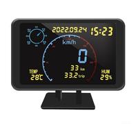 Compteur de vitesse numérique GPS Odomètre Écran LCD pour voiture avec HUD Head Up Température Humidité Altitude DC 5-24V Étanche IP65 Compatible avec GPS + Beidou