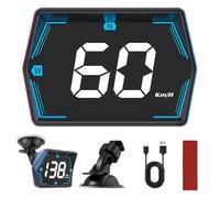 Compteur de Vitesse Numérique Universel de voiture HUD Affichage KMH/MPH, Head Up Display Auto HUD avec GPS + double puce Beidou, Alerte de Vitesse, Boussole, USB Plug and Play