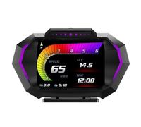 Compteur de vitesse OBD + GPS, affichage tête haute for voiture P24 avec 10 fonctions d'alarme, tachymètre, température de l'eau, consommation de carburant, compteur de pente
