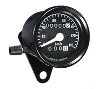 Compteur de vitesse pour moto, double odomètre 12 V, éclairage LED, boîtier en acier inoxydable, compatible avec la plupart des motos, scooters, VTT, tout-terrain, noir (visage noir)