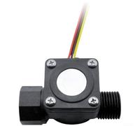 Compteur d'eau avec turbine en nylon 1-30L/min pour eau chaude et vapeur | Boitier ABS pour sortie de signal d'impulsion 4,5-18 V DC, installation flexible, pour chauffe-eau jusqu'à 60 °C