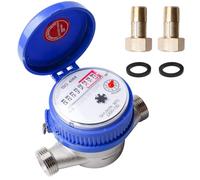 Compteur d'eau de jardin, 1/2 ", calibré, horloge à eau froide domestique, avec robinetterie et couvercle de protection, pour le jardin et la maison