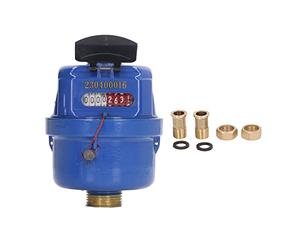 Compteur d'eau en laiton 1/2 pouce |Débitmètre volumétrique pour jardin/maison/irrigation |Compteur d'eau froide avec affichage numérique et clapet anti-retour |Modèle LXH 15E,