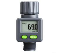 Compteur d'eau numérique en laiton DN25 IPX6 Tuyau d'arrosage (A) | 4 modes de mesure : débit, dernière valeur, total 1 et 2, suivi du temps flexible pour chaque besoin