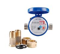 Compteur D'eau Professionnel Compteur D'eau Outils De Mesure De Débit Avec Raccords En Cuivre Instrument De Compteur À Aiguille Rotative,Mesures précises