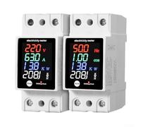 Compteur d'électricité numérique multifonction avec tension, courant et puissance pour maison, bureau et location, montage sur rail DIN