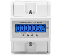 Compteur d'électricité triphasé 4 fils, compteur triphasé 230/400V 3x 5-100A, compteur d'électricité numérique LCD compteur intermédiaire courant rail DIN pour compteur intermédiaire rail DIN courant