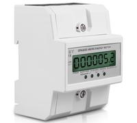 Compteur d'électricité triphasé, compteur triphasé 100 A, compteur d'électricité calibré avec affichage LCD, compteur d'électricité numérique 50/60 Hz, montage sur rail DIN, (triphasé, 4 fils)