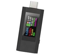 Compteur d'électricité USB C avec bouton de réinitialisation 4-30 V 0-5,1 A | Avec bouton de réinitialisation pour téléphone, tablette et autres appareils USB C avec mémoire de données pour le test de